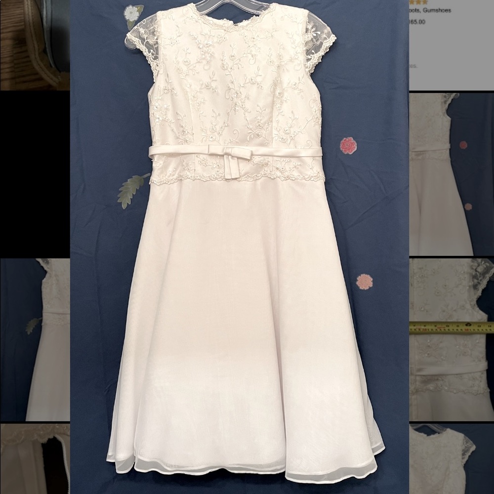 Beautiful white beaded dress for child.🤍✨